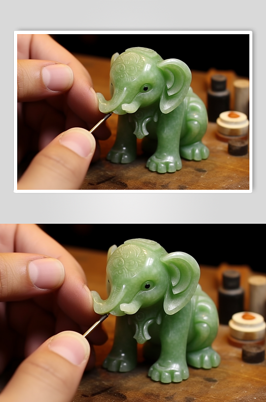 AI数字十二生肖龙玉器古董摄影图