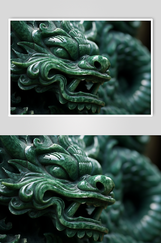 AI数字十二生肖龙玉器古董摄影图