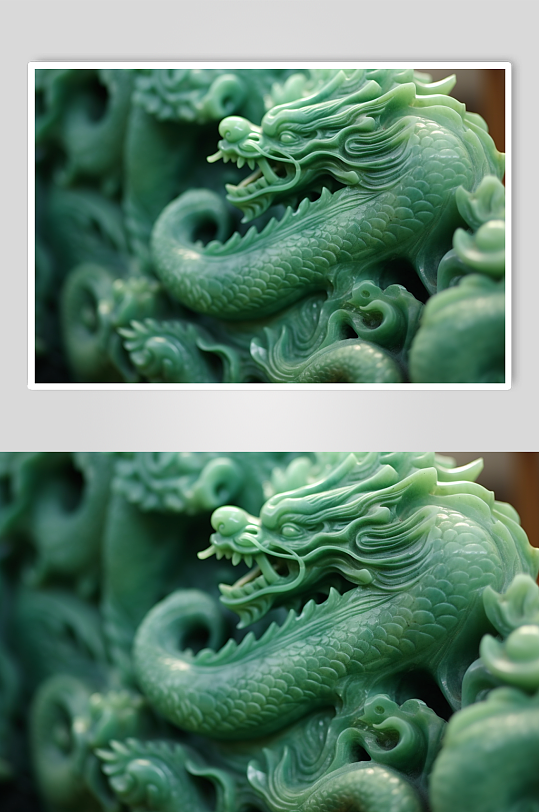 AI数字十二生肖龙玉器古董摄影图