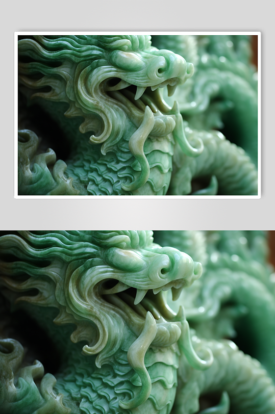 AI数字十二生肖龙玉器古董摄影图