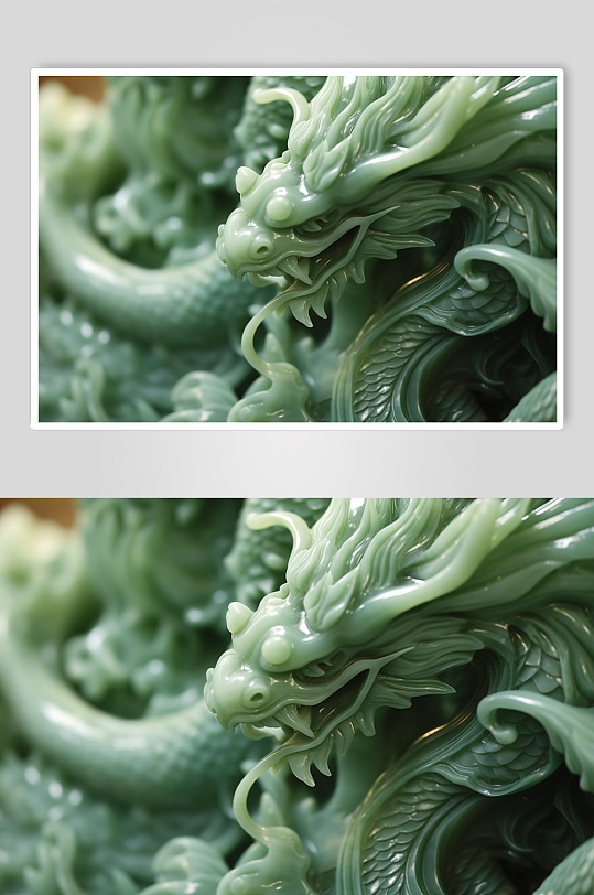 AI数字十二生肖龙玉器古董摄影图