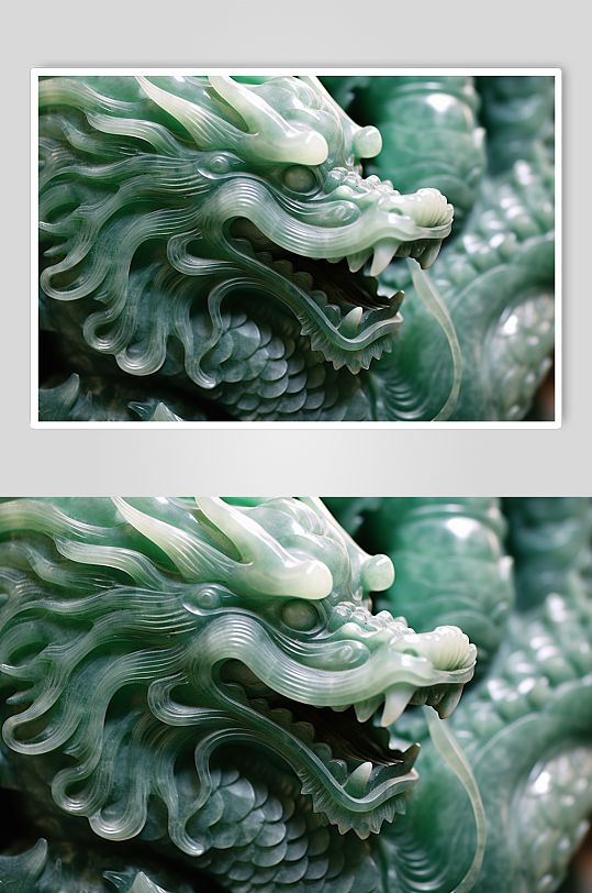 AI数字十二生肖龙玉器古董摄影图