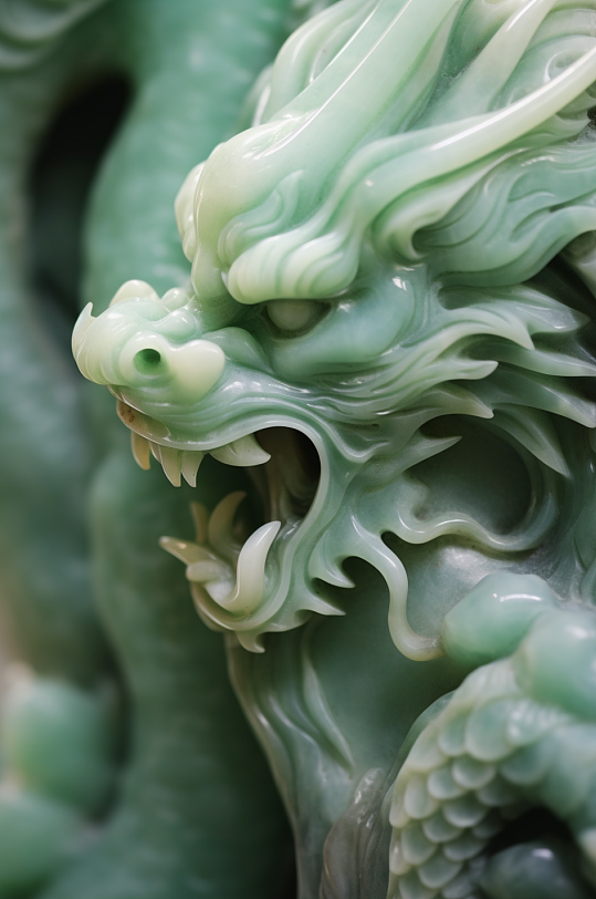 AI数字十二生肖龙玉器古董摄影图