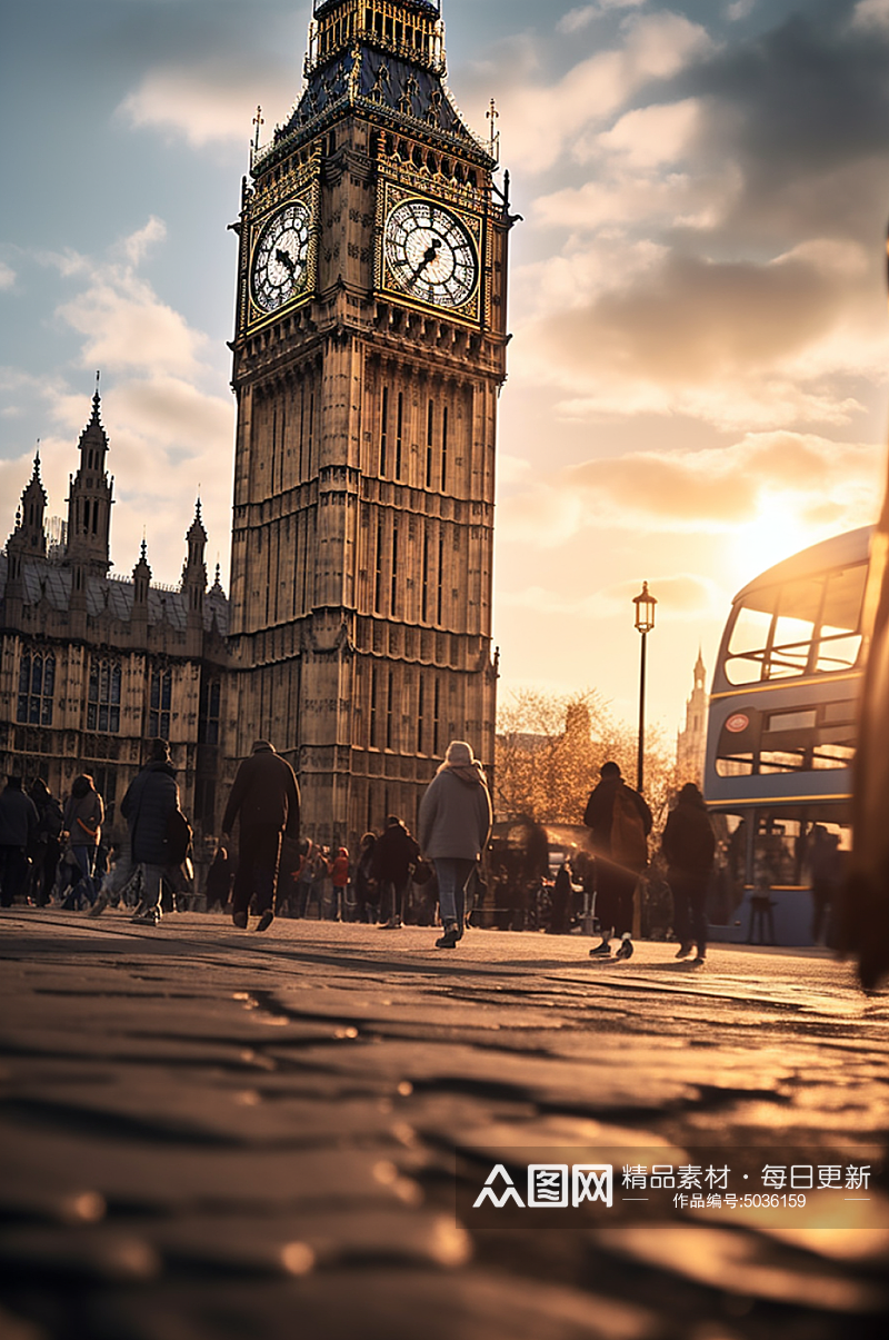 AI数字艺术境外旅游伦敦风景摄影图片素材