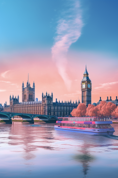 AI数字艺术境外旅游伦敦风景摄影图片
