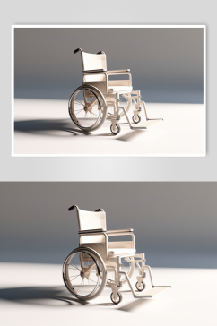 AI数字艺术简约轮椅医疗仪器摄影图片