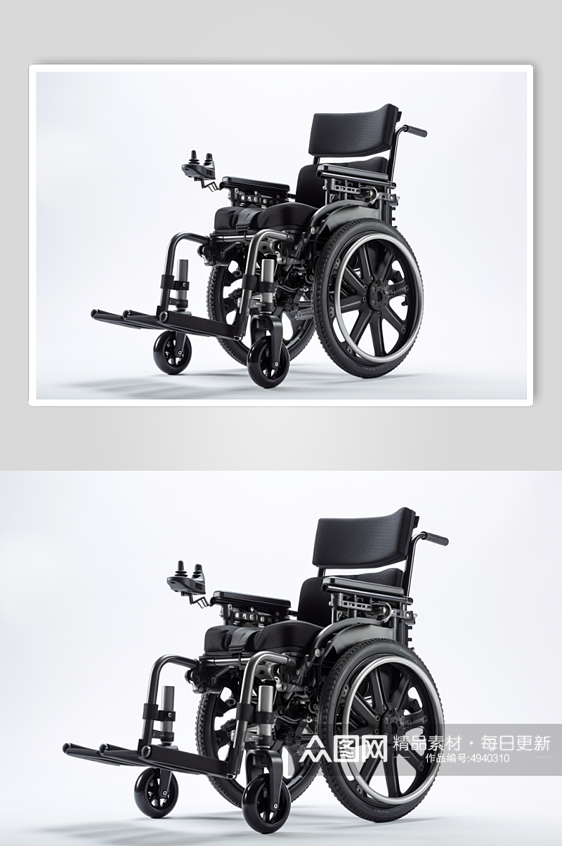 AI数字艺术简约轮椅医疗仪器摄影图片素材