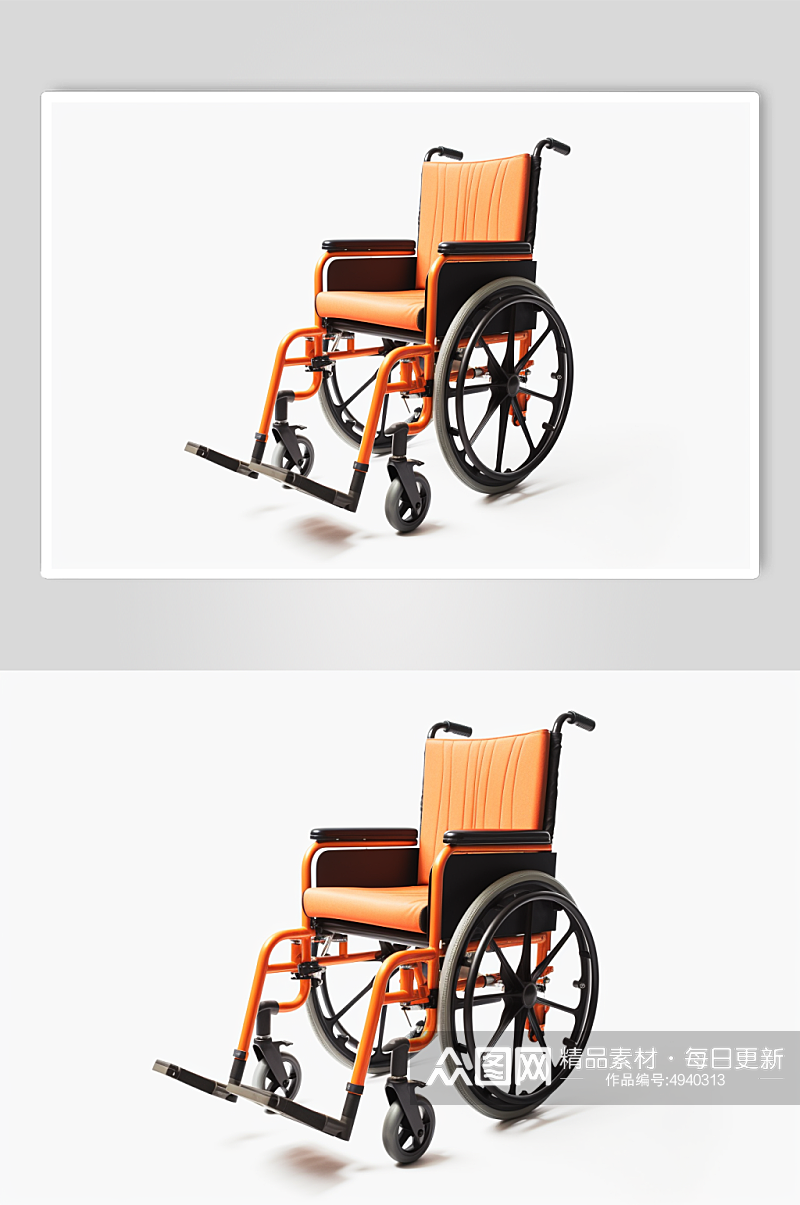 AI数字艺术简约轮椅医疗仪器摄影图片素材