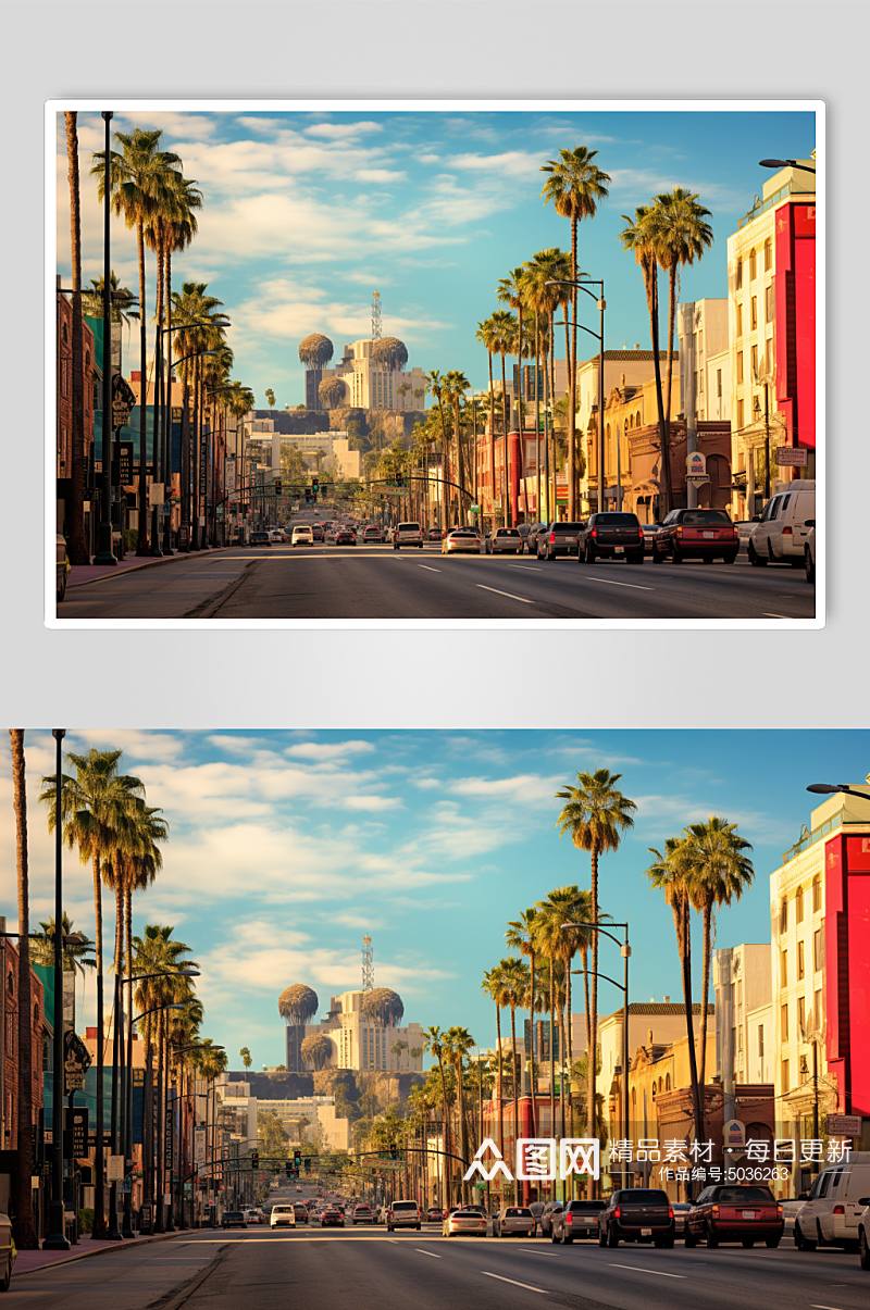 AI数字艺术境外旅游洛杉矶建筑摄影图片素材