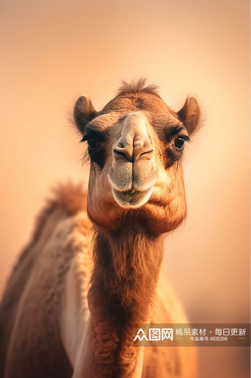 AI数字艺术手绘骆驼动物卡通插画图片素材