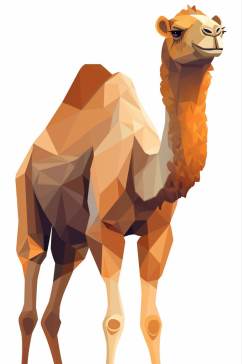 AI数字艺术手绘骆驼动物卡通插画图片