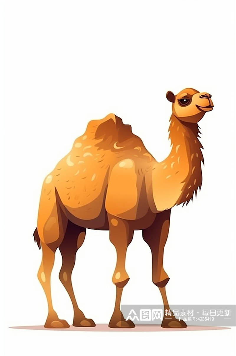 AI数字艺术高清骆驼动物卡通插画图片素材