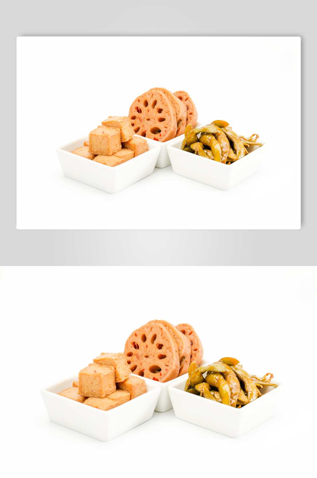 酸辣莲藕毛豆海带结豆腐块卤味美食摄影图片素材