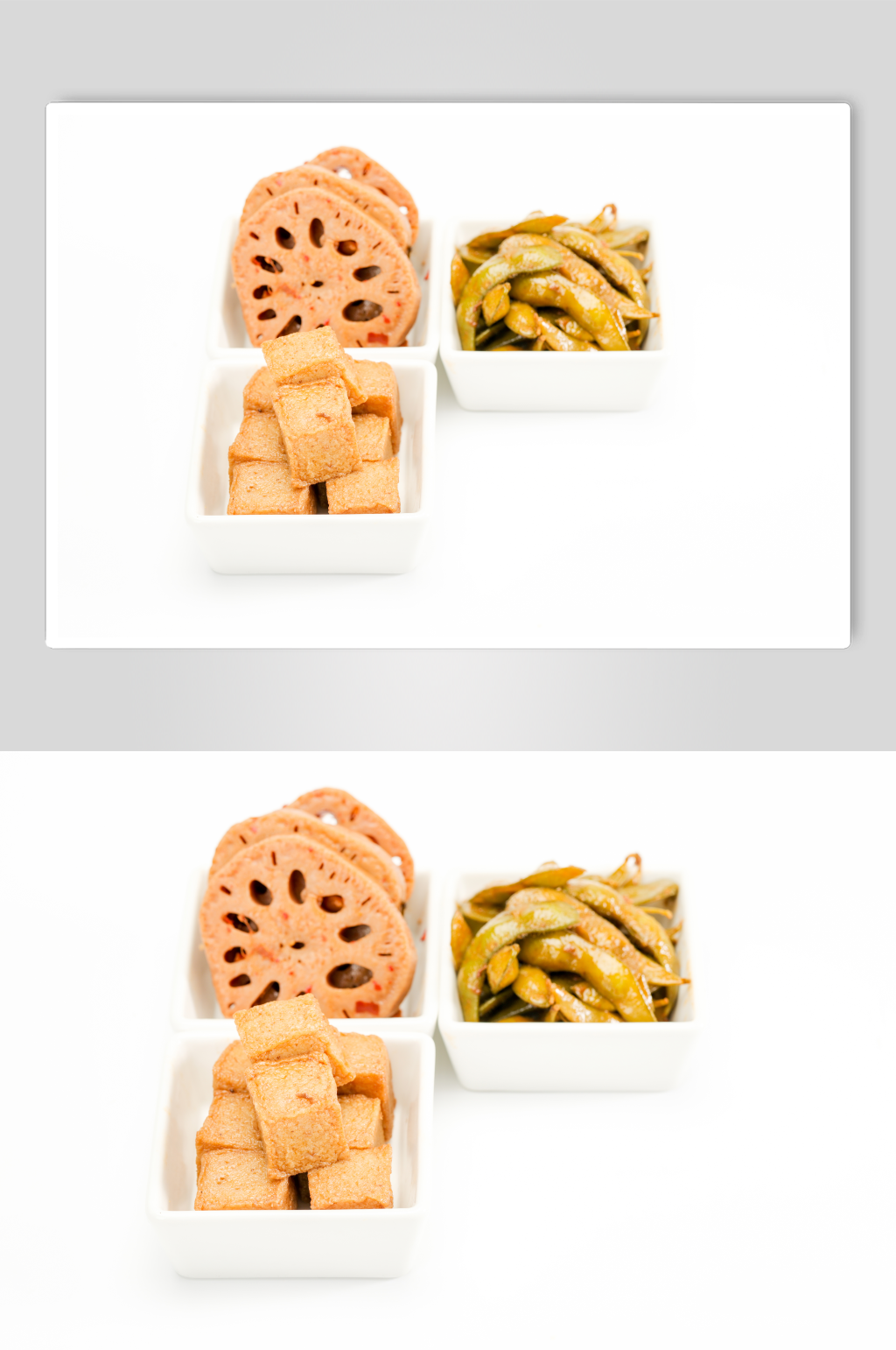 酸辣莲藕毛豆海带结豆腐块卤味美食摄影图片素材