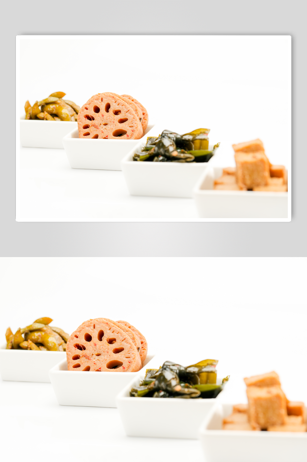 酸辣莲藕毛豆海带结豆腐块卤味美食摄影图片素材