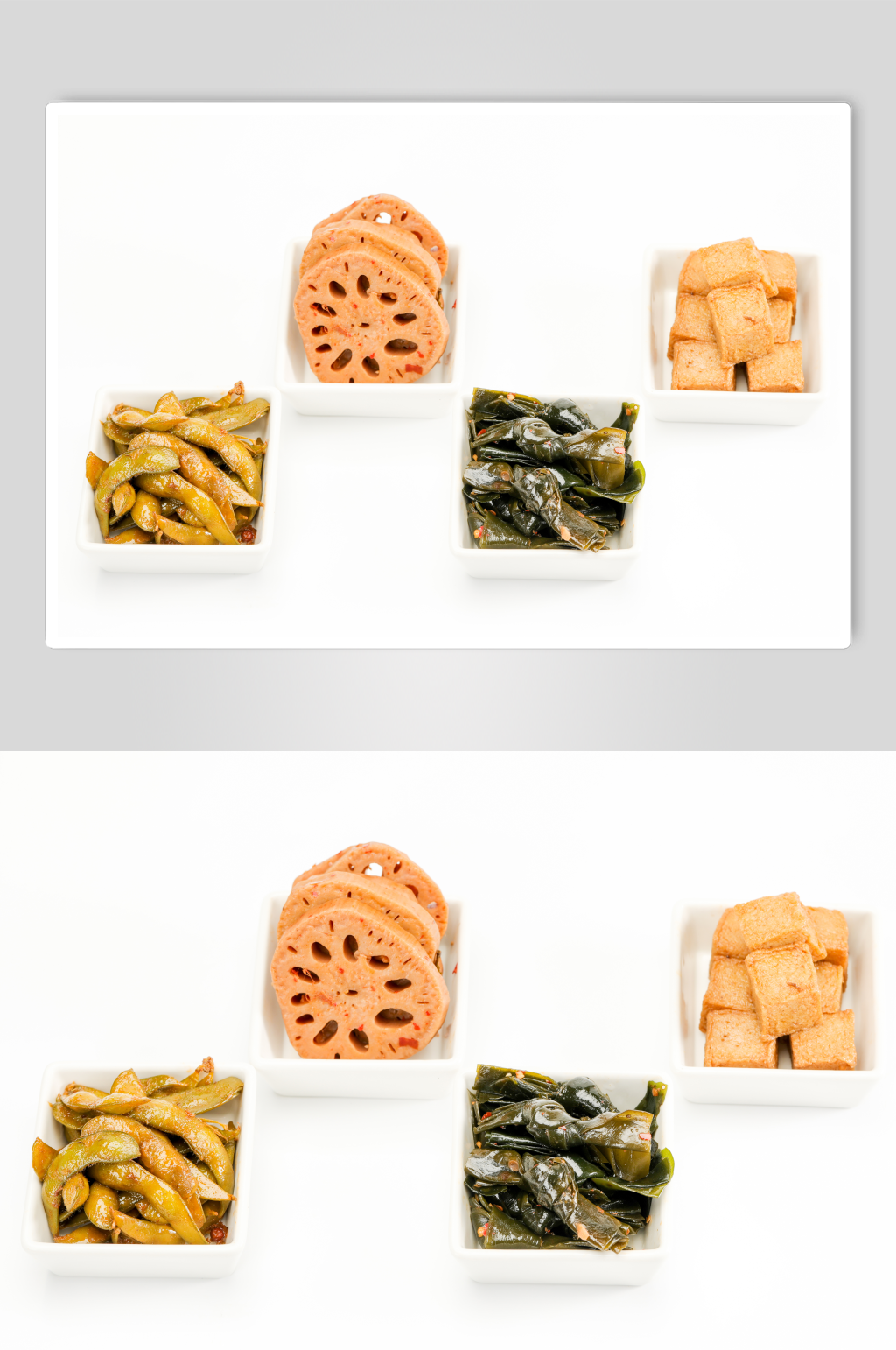 酸辣莲藕毛豆海带结豆腐块卤味美食摄影图片素材