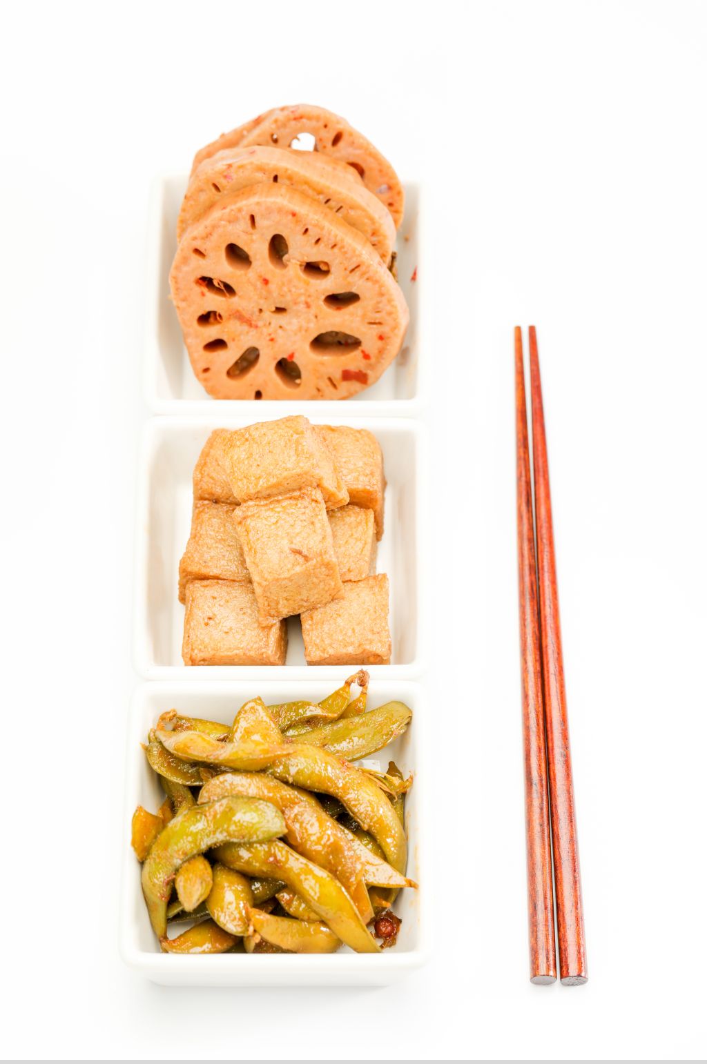 酸辣莲藕毛豆海带结豆腐块卤味美食摄影图片素材