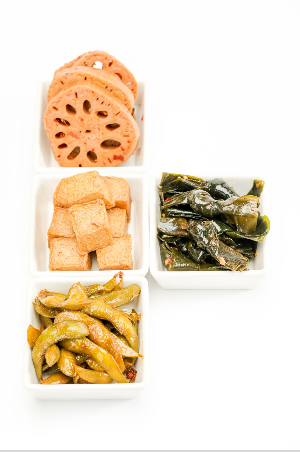 酸辣莲藕毛豆海带结豆腐块卤味美食摄影图片素材