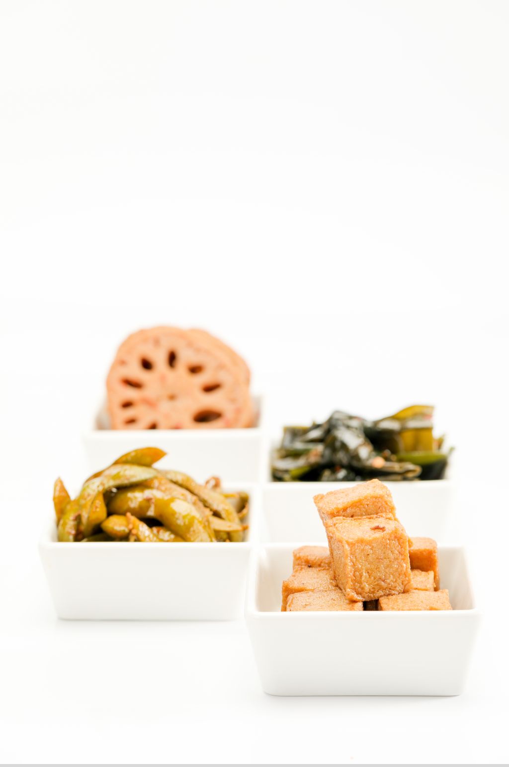 酸辣莲藕毛豆海带结豆腐块卤味美食摄影图片素材