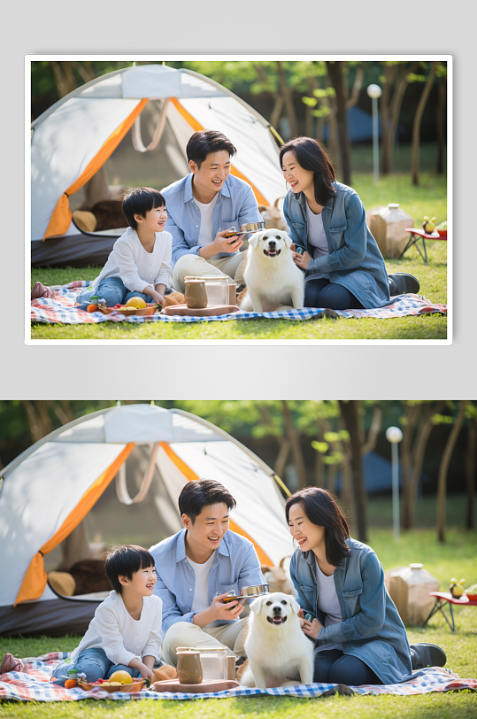 AI数字艺术夏季户外露营春游肖像人物摄影图-众图网