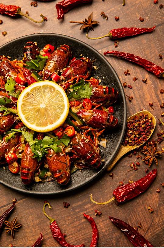 麻辣小龙虾食物小吃美食摄影图片