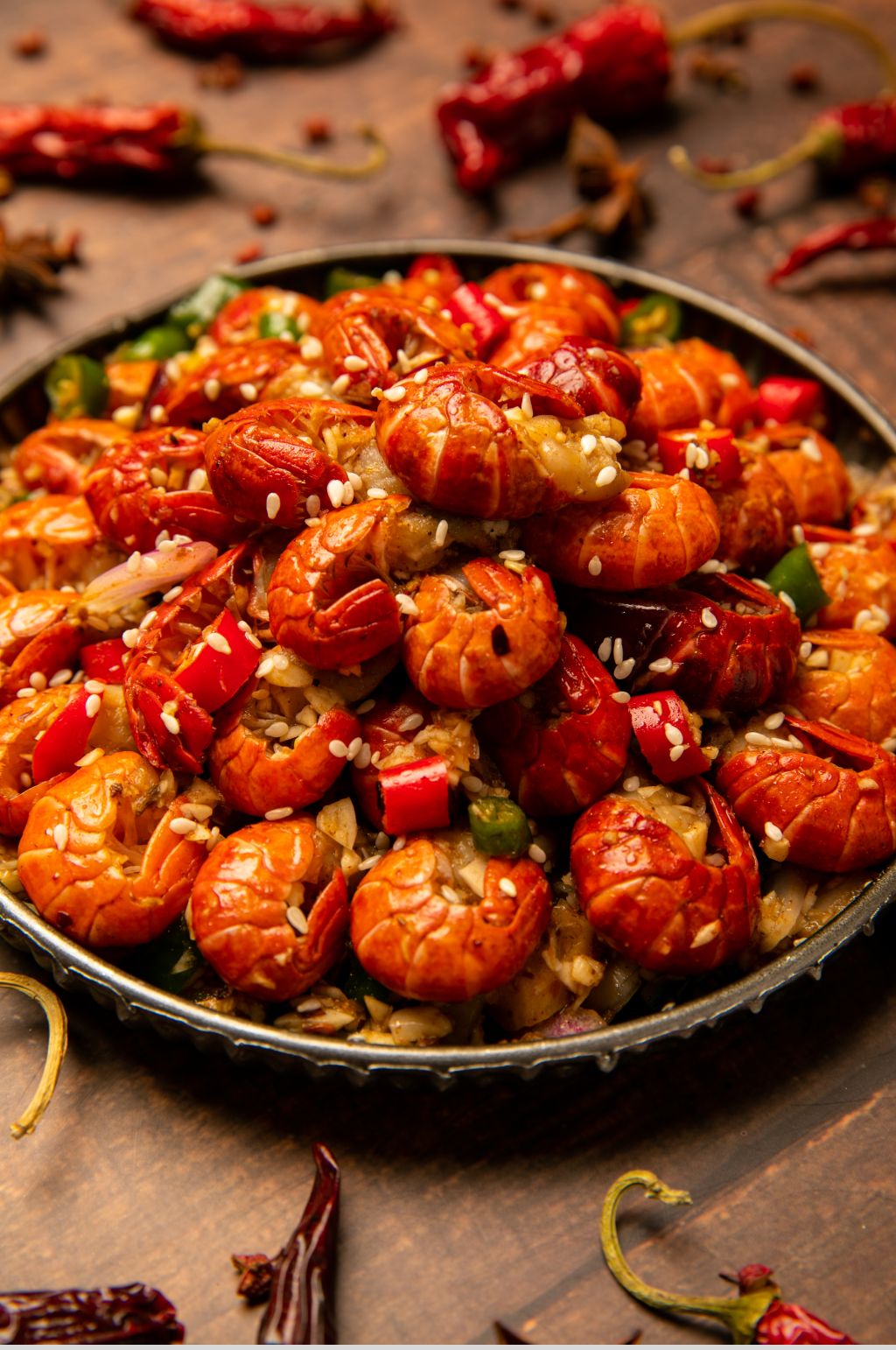 麻辣龙虾尾食物小吃美食摄影图片素材