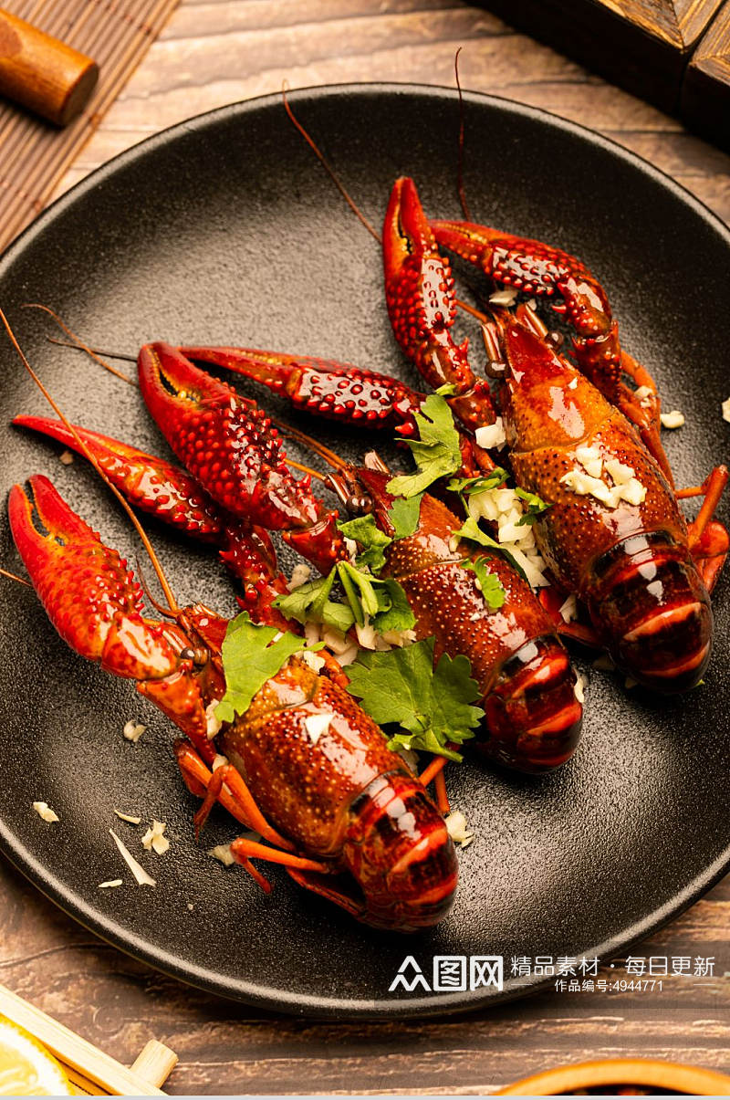 蒜香小龙虾食物小吃美食摄影图片素材