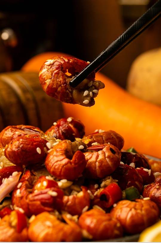 麻辣龙虾尾食物小吃美食摄影图片-众图网