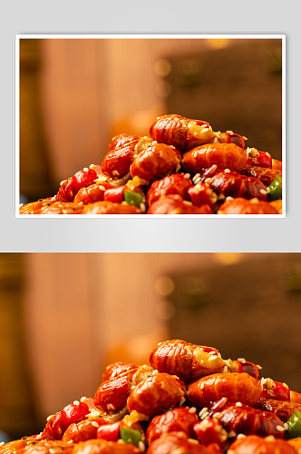 麻辣龙虾尾食物小吃美食摄影图片