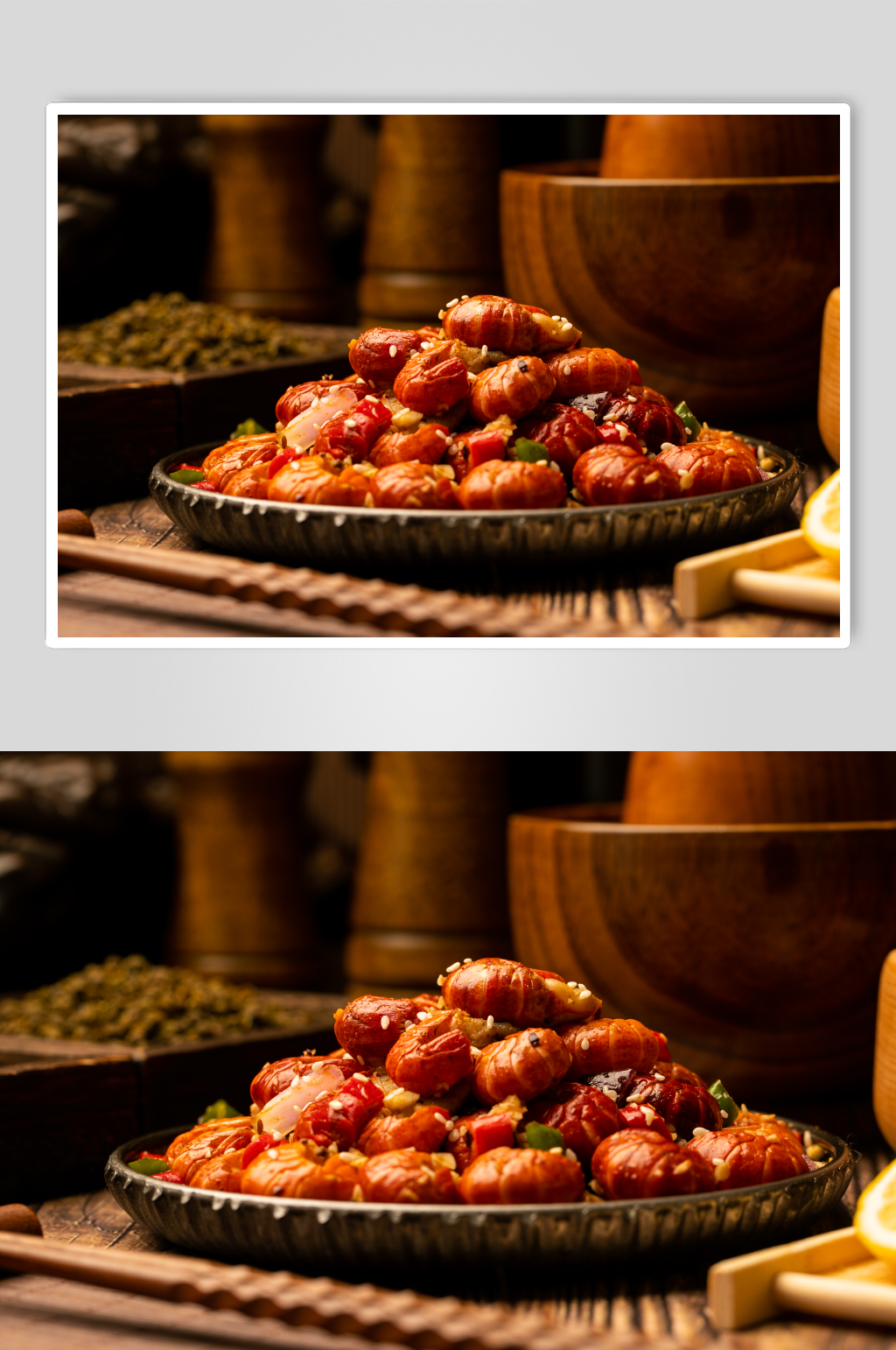 麻辣龙虾尾食物小吃美食摄影图片素材