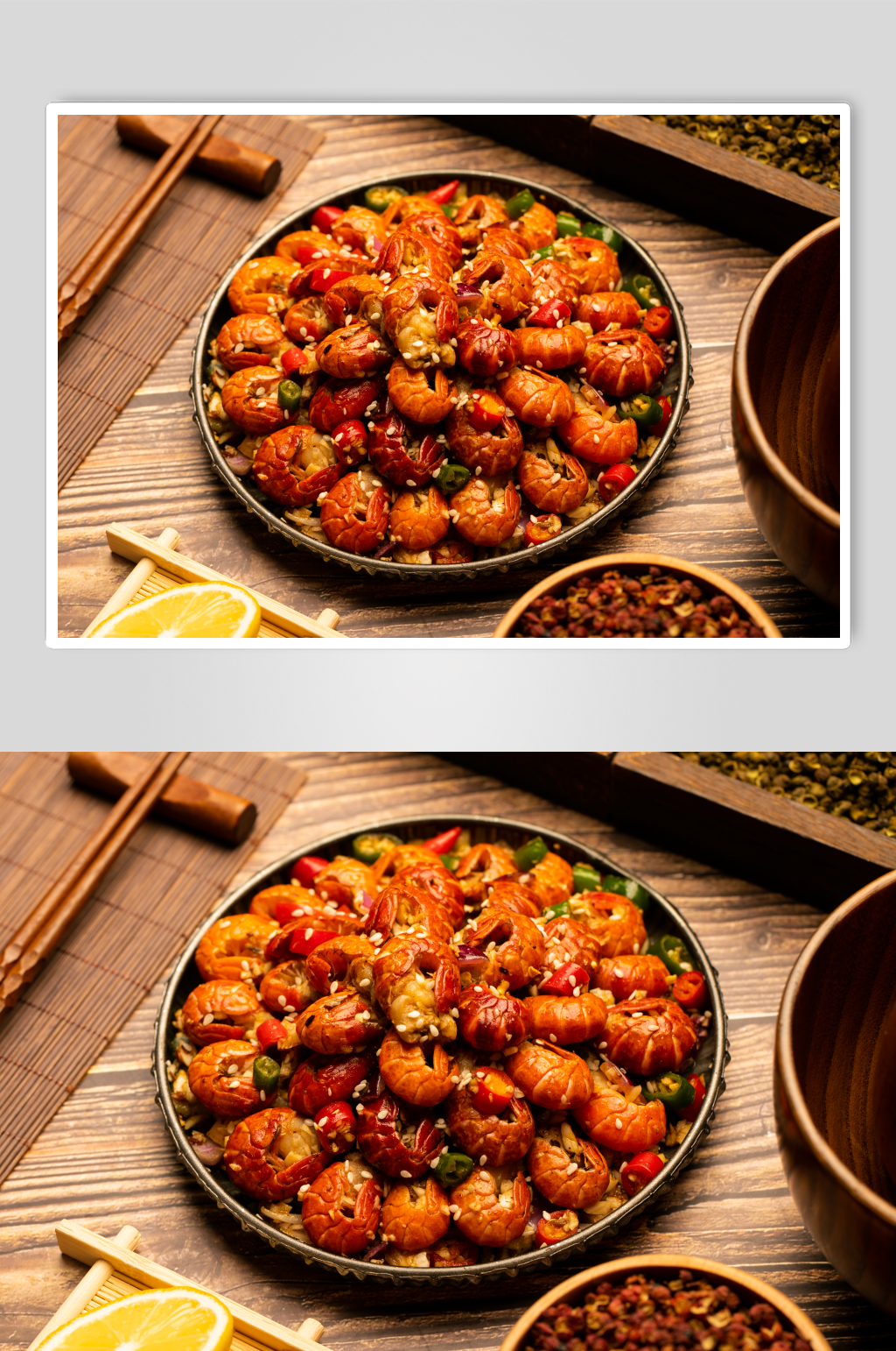 麻辣龙虾尾食物小吃美食摄影图片素材