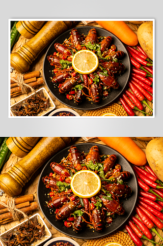 麻辣小龙虾食物小吃美食摄影图片