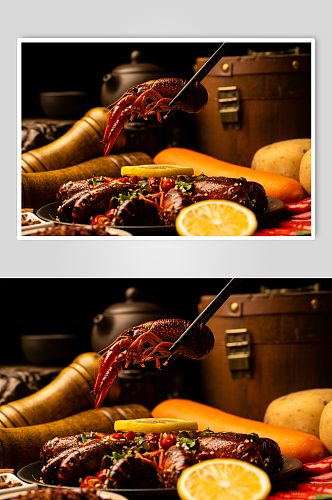 麻辣小龙虾食物小吃美食摄影图片