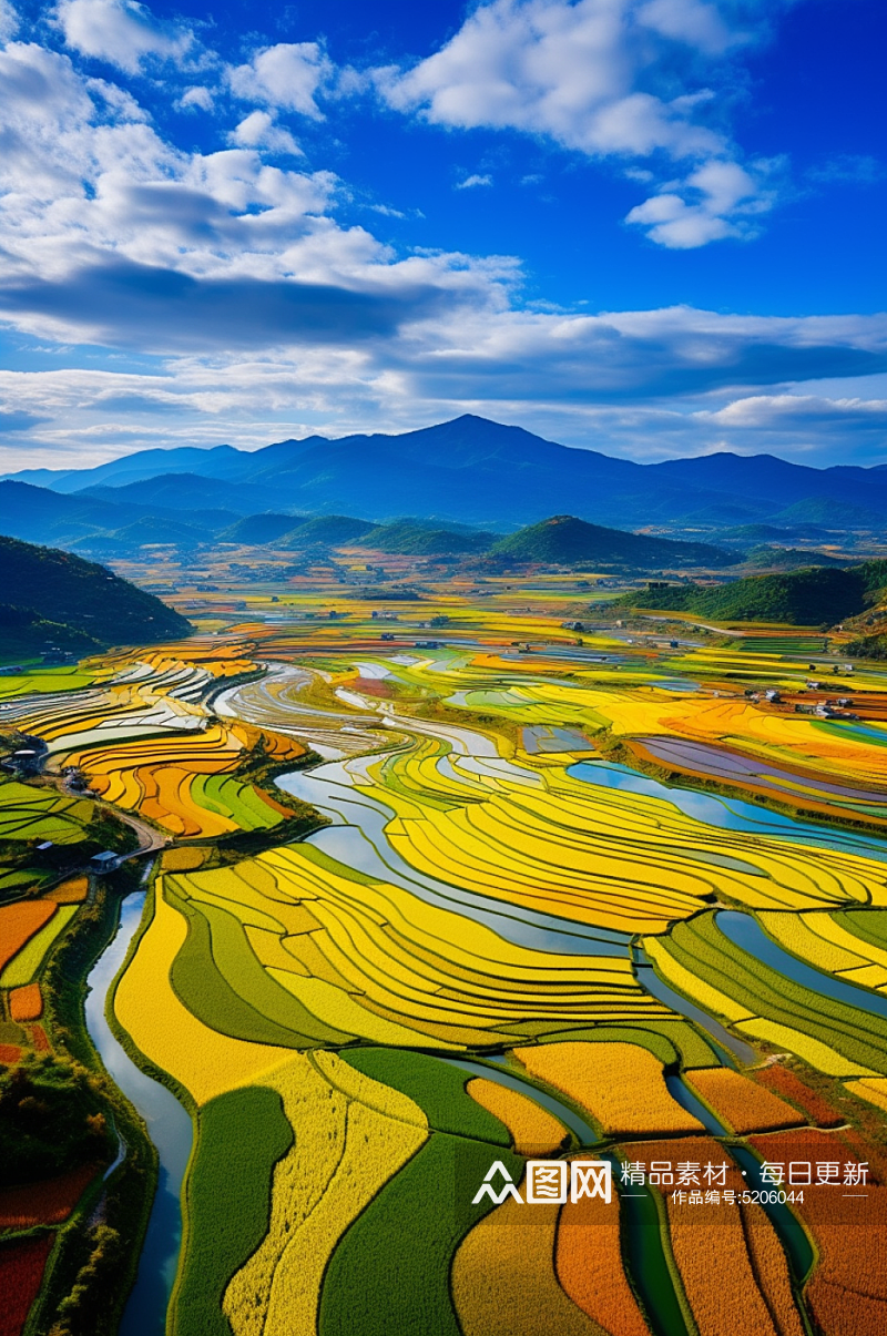 AI数字艺术小麦麦子稻谷稻田摄影图素材