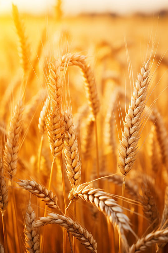 AI数字艺术小麦麦子稻谷稻田摄影图
