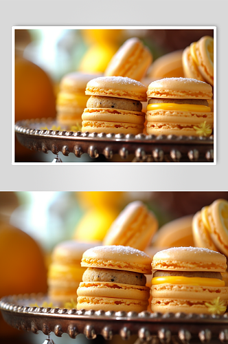AI数字艺术高清马卡龙蛋糕甜品摄影图片