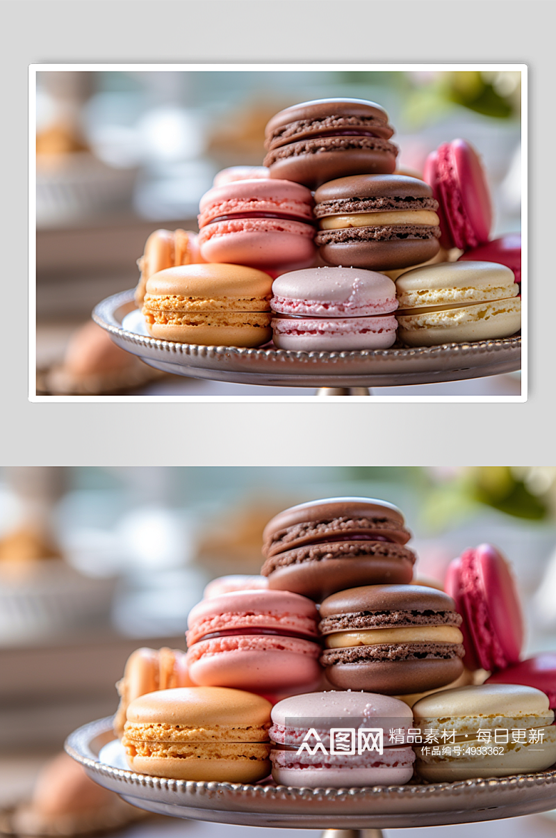 AI数字艺术高清马卡龙蛋糕甜品摄影图片素材