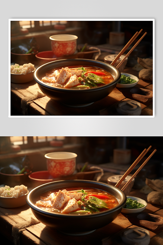 AI数字艺术美味麻辣烫美食摄影图片