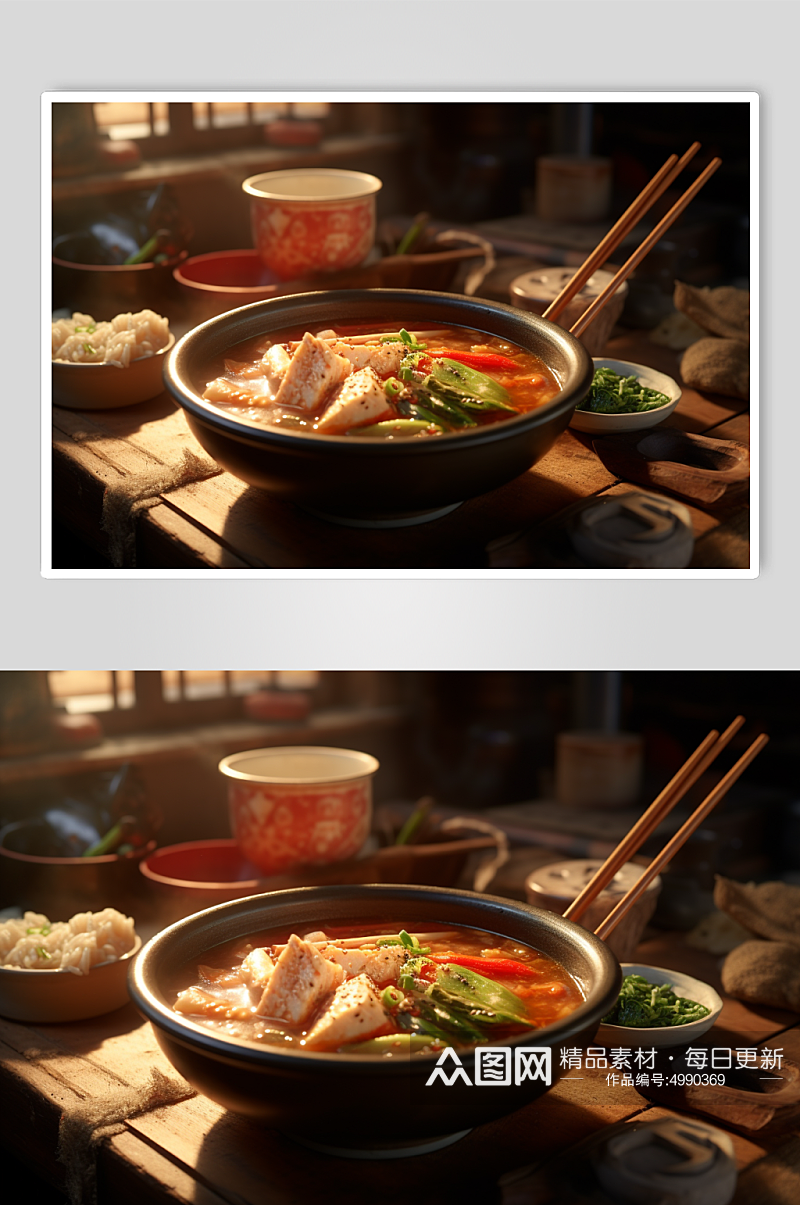 AI数字艺术美味麻辣烫美食摄影图片素材