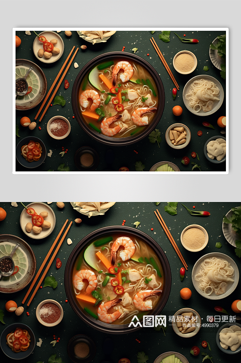 AI数字艺术美味麻辣烫美食摄影图片素材