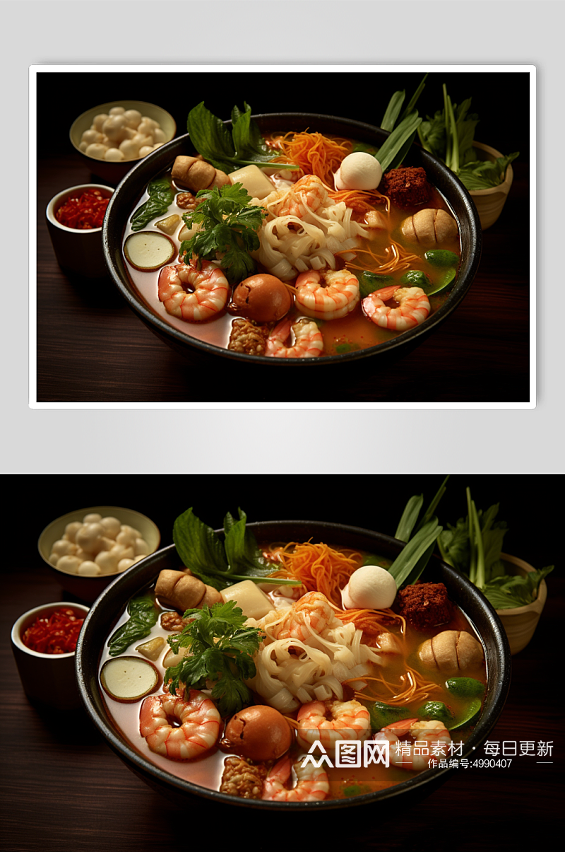 AI数字艺术极简麻辣烫美食摄影图片素材