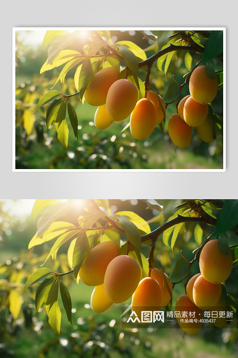 AI数字艺术高清芒果青芒水果摄影图片素材