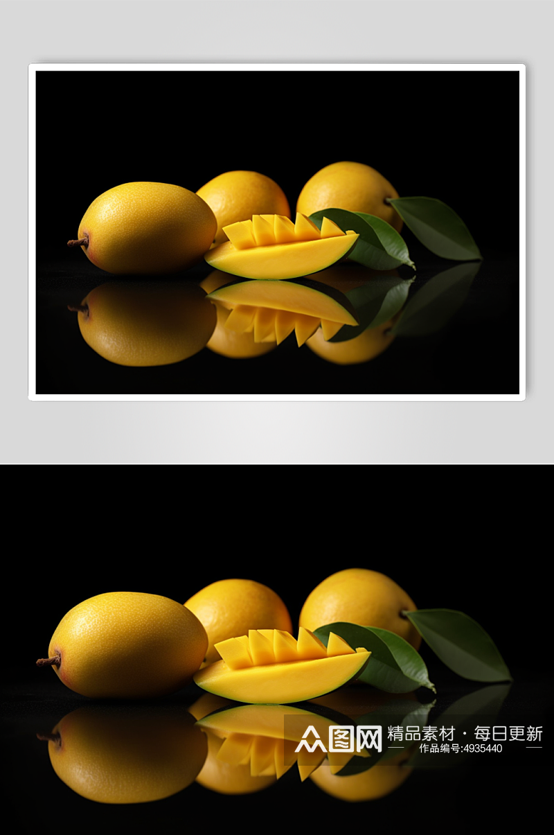 AI数字艺术高清芒果青芒水果摄影图片素材