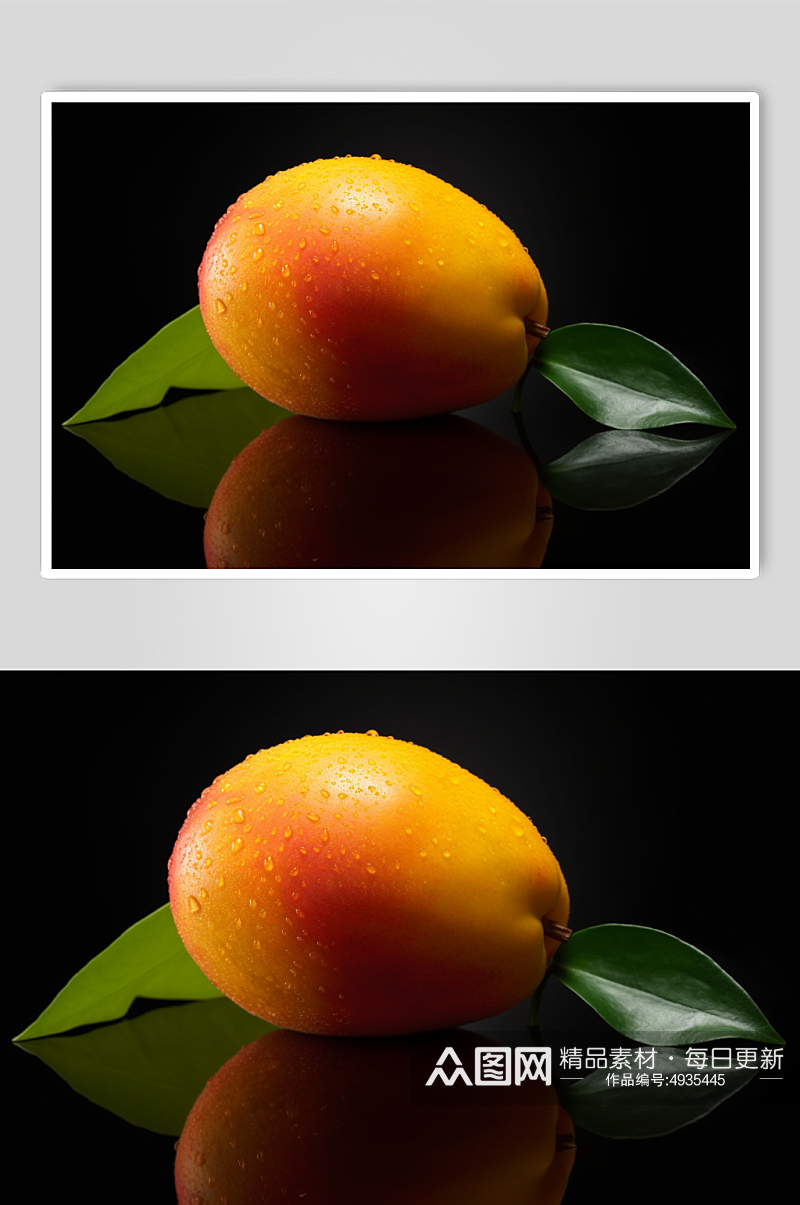 AI数字艺术简约芒果青芒水果摄影图片素材