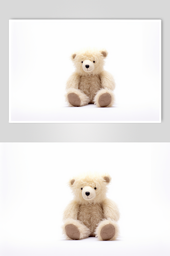 AI数字艺术黄色小熊毛绒玩具摄影图片