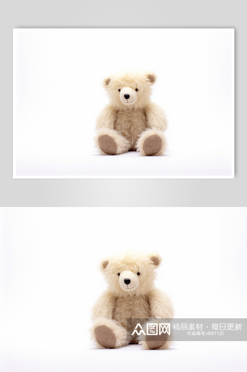 AI数字艺术黄色小熊毛绒玩具摄影图片素材