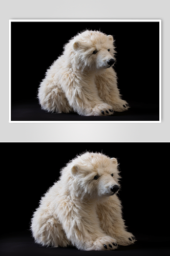 AI数字艺术黄色小熊毛绒玩具摄影图片