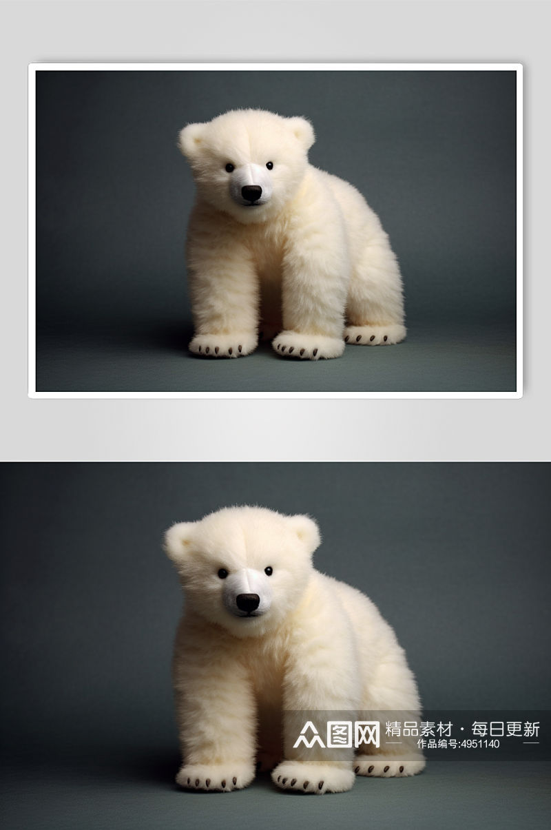 AI数字艺术黄色小熊毛绒玩具摄影图片素材