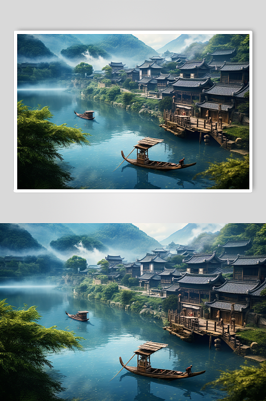 AI数字艺术国内城市贵州茅台镇风景图片-众图网