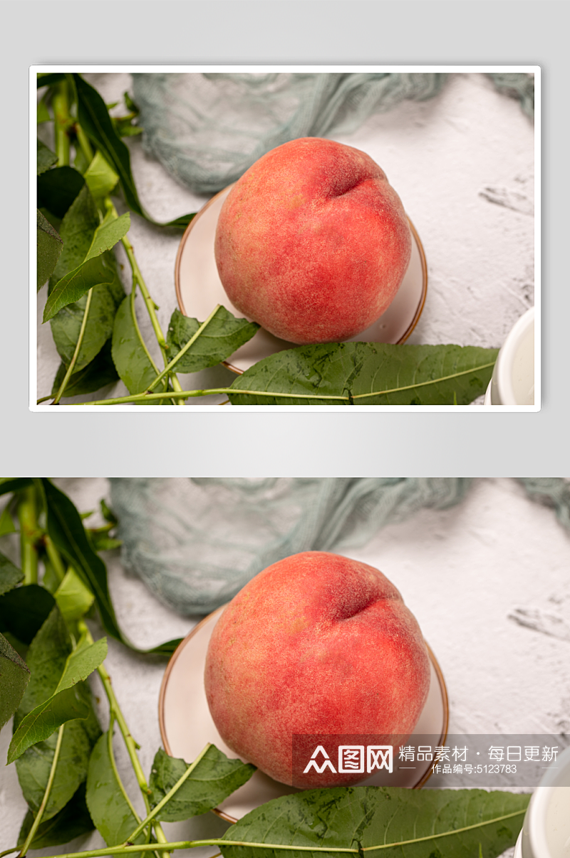 新鲜清新毛桃桃子水果摄影图片素材